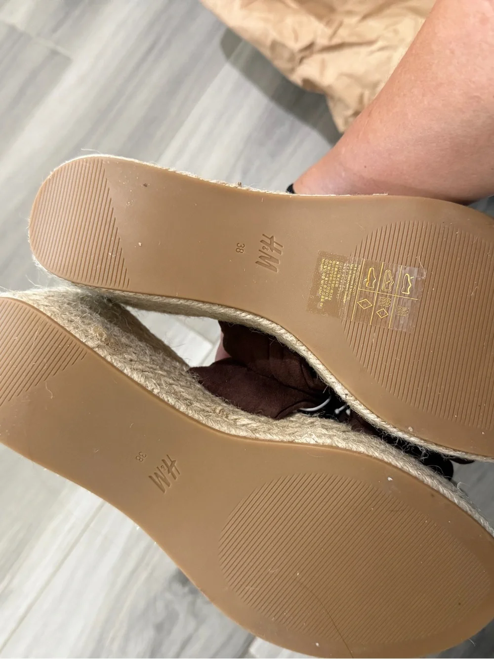H&M Brown Knot Espadrille Platform Sandals